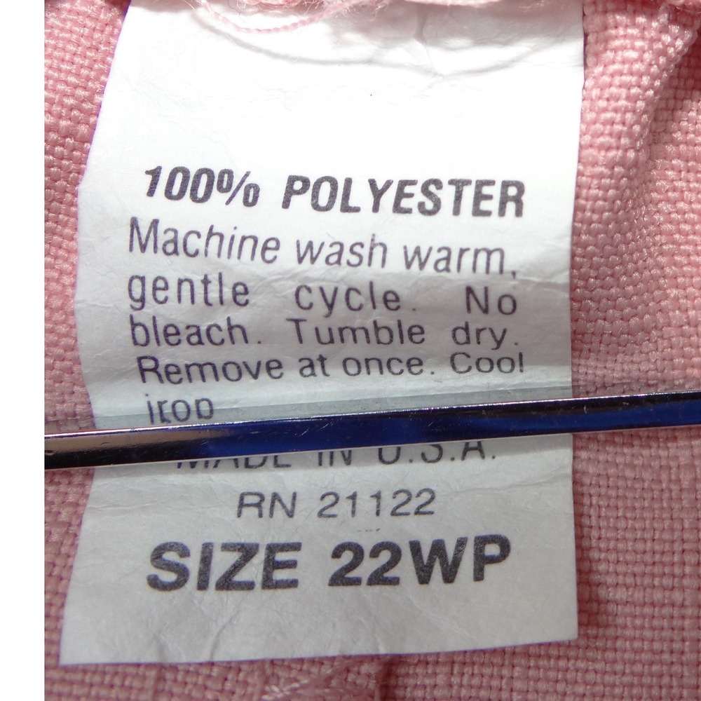 Whirlaway Frocks Vintage Pink Plaid Skirt Suit Set 22WP Puff Sleeve Made in USA - Picture 10 of 13